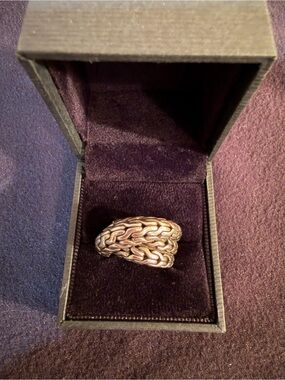 John Hardy Braided Sterling Silver Chain Ring